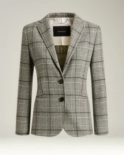 BLACK/WHITE PRINCE OF WALES CASHMERE BLAZER