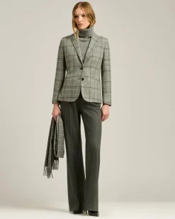 BLACK/WHITE PRINCE OF WALES CASHMERE BLAZER