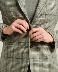 BLACK/WHITE PRINCE OF WALES CASHMERE BLAZER