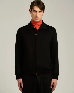 BOMBER IN PURE BLACK CASHMERE
