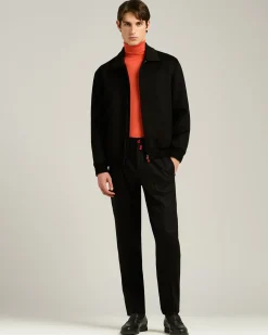 BOMBER IN PURE BLACK CASHMERE