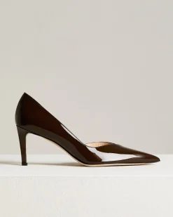 BROWN PATENT LEATHER PUMPS