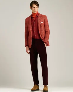 BURGUNDY COTTON AND CASHMERE FLANNEL SHIRT