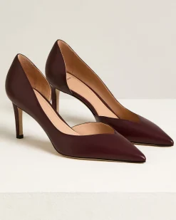 BURGUNDY LEATHER PUMPS