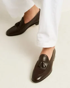 CALFSKIN TASSEL LOAFER DARK BROWN