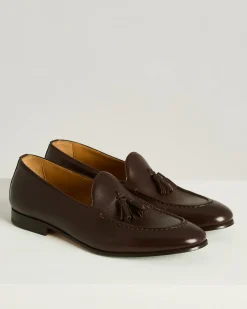 CALFSKIN TASSEL LOAFER DARK BROWN