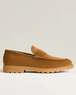 CAMEL CALFSKIN SUEDE LOAFER HIGH-DENSITY TECHNICAL SOLE