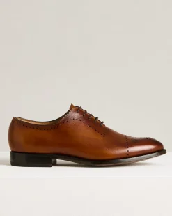 “CARAVAGGIO” WHOLECUT OXFORD SHOES IN ANTIQUED CALFSKIN