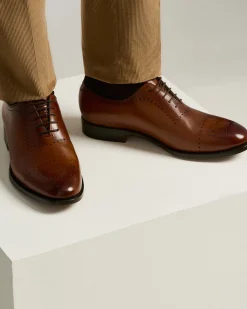 “CARAVAGGIO” WHOLECUT OXFORD SHOES IN ANTIQUED CALFSKIN