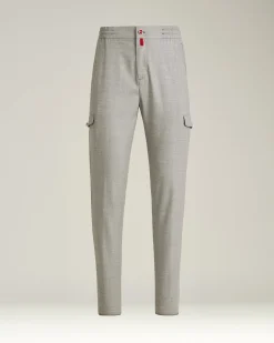 CARGO TROUSERS IN PURE VIRGIN WOOL GREY MELANGE