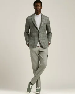 CARGO TROUSERS IN PURE VIRGIN WOOL GREY MELANGE