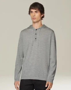 CASHMERE AND SILK HOODED TOP