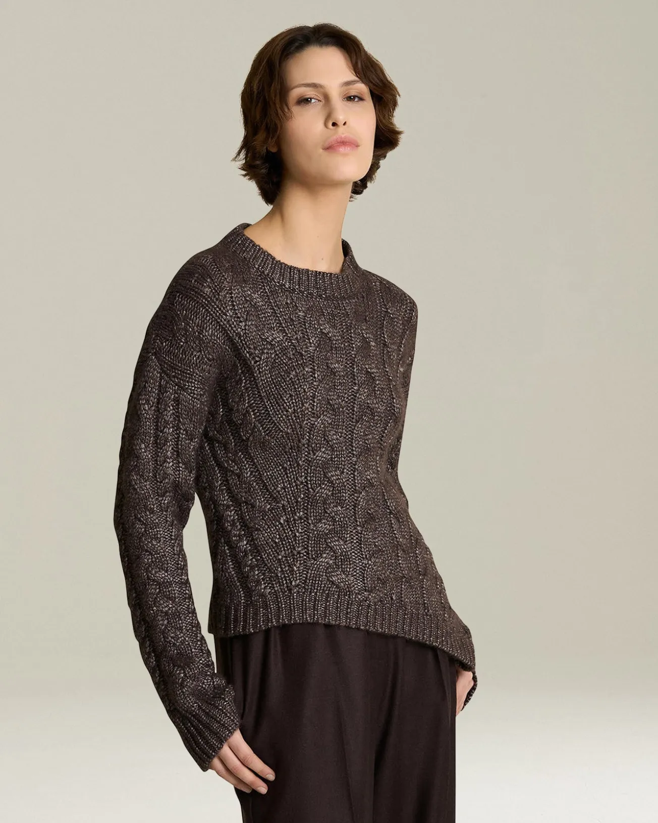 CASHMERE AND SILK JUMPER WITH BRAID