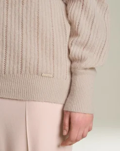 CASHMERE AND SILK JUMPER WITH PERFORATED DETAILING