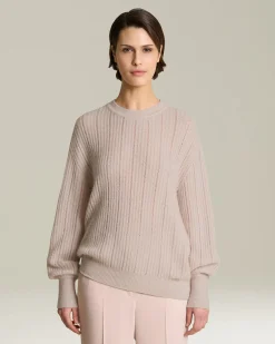 CASHMERE AND SILK JUMPER WITH PERFORATED DETAILING