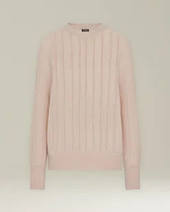 CASHMERE AND SILK JUMPER WITH PERFORATED DETAILING