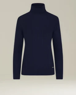 CASHMERE AND SILK POLO NECK JUMPER