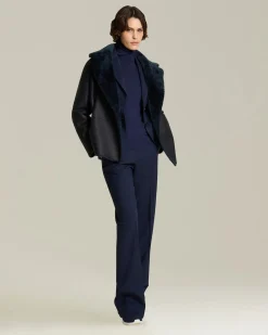 CASHMERE AND SILK POLO NECK JUMPER