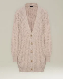CASHMERE AND SILK RIBBED CARDIGAN