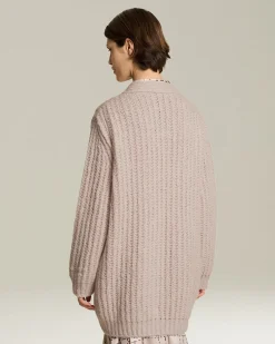 CASHMERE AND SILK RIBBED CARDIGAN
