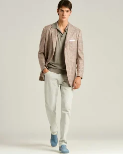 CASHMERE AND SILK SINGLE-BREASTED JACKET IN BROWN