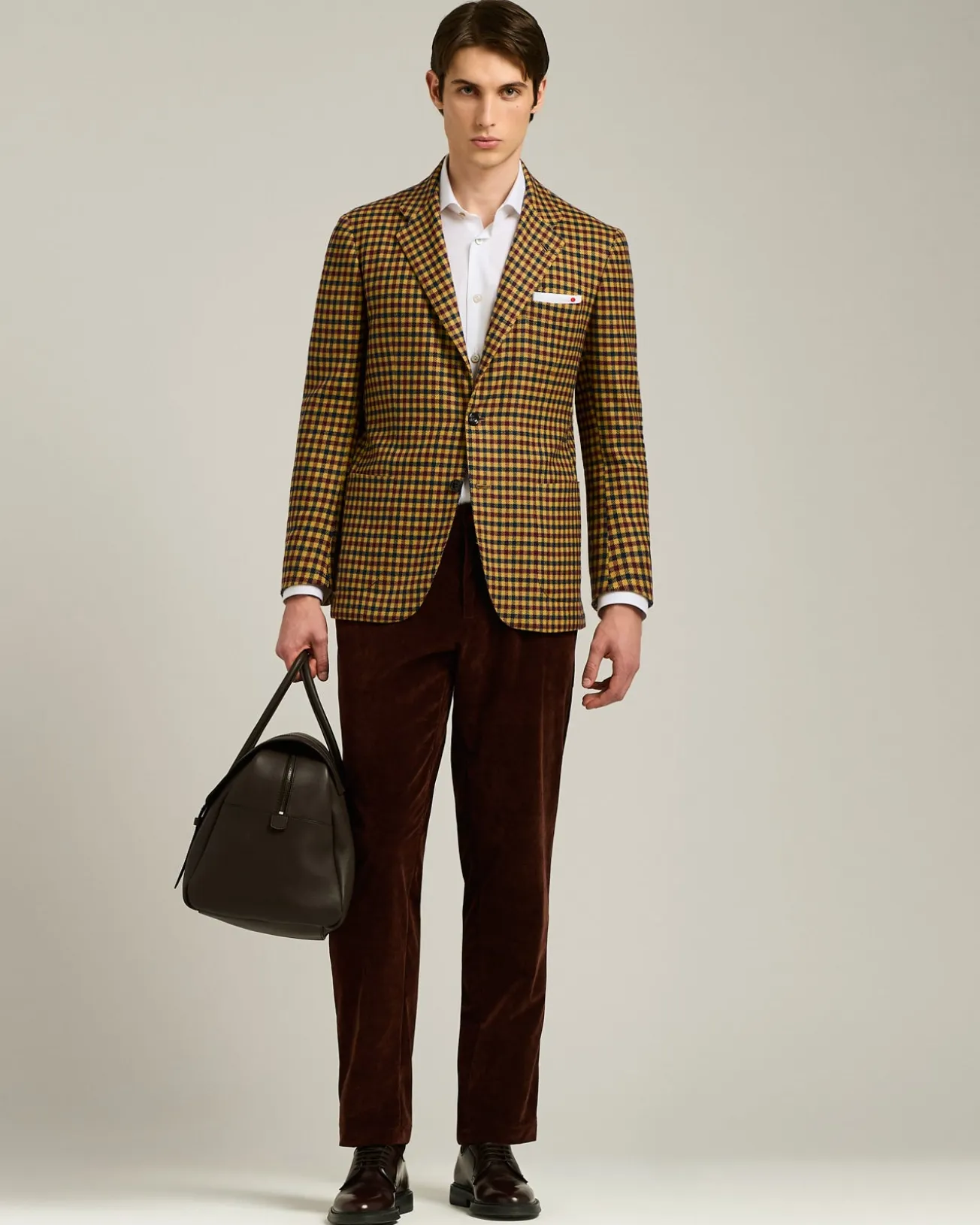 CASHMERE BLAZER WITH YELLOW MICRO-CHECK