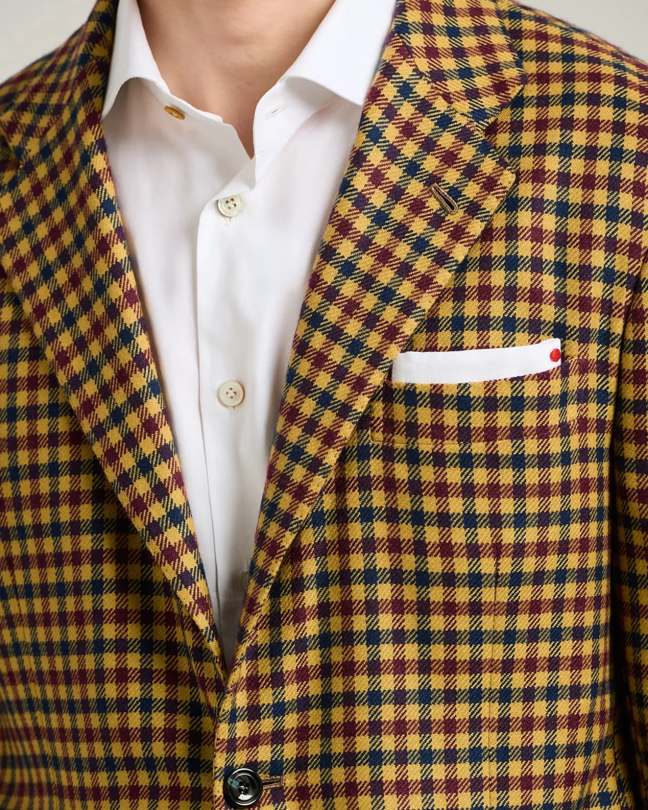 CASHMERE BLAZER WITH YELLOW MICRO-CHECK