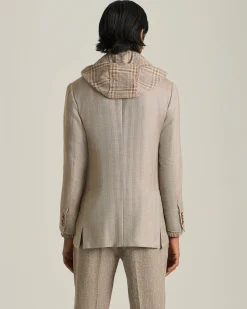 CASHMERE BLEND HERRINGBONE PATTERN BLAZER