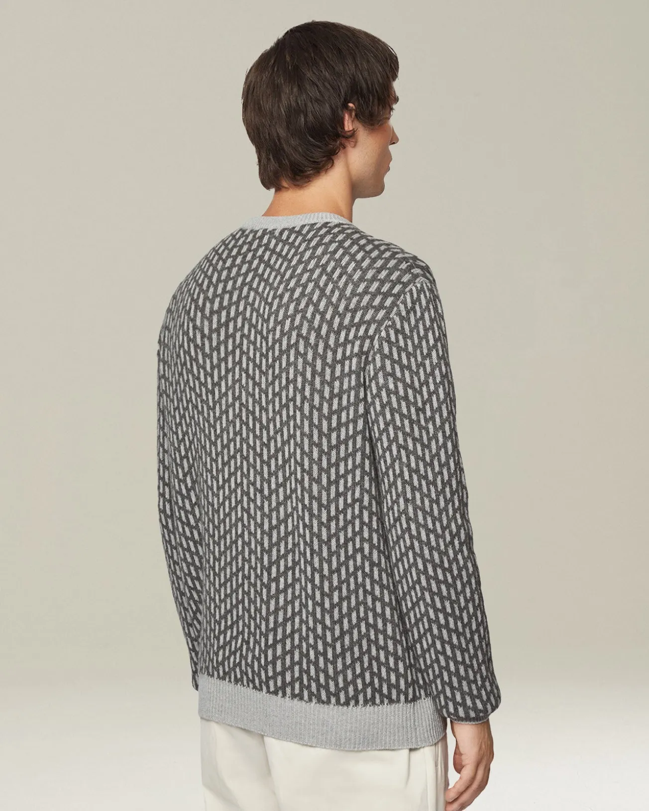 CASHMERE JUMPER WITH JACQUARD PATTERN