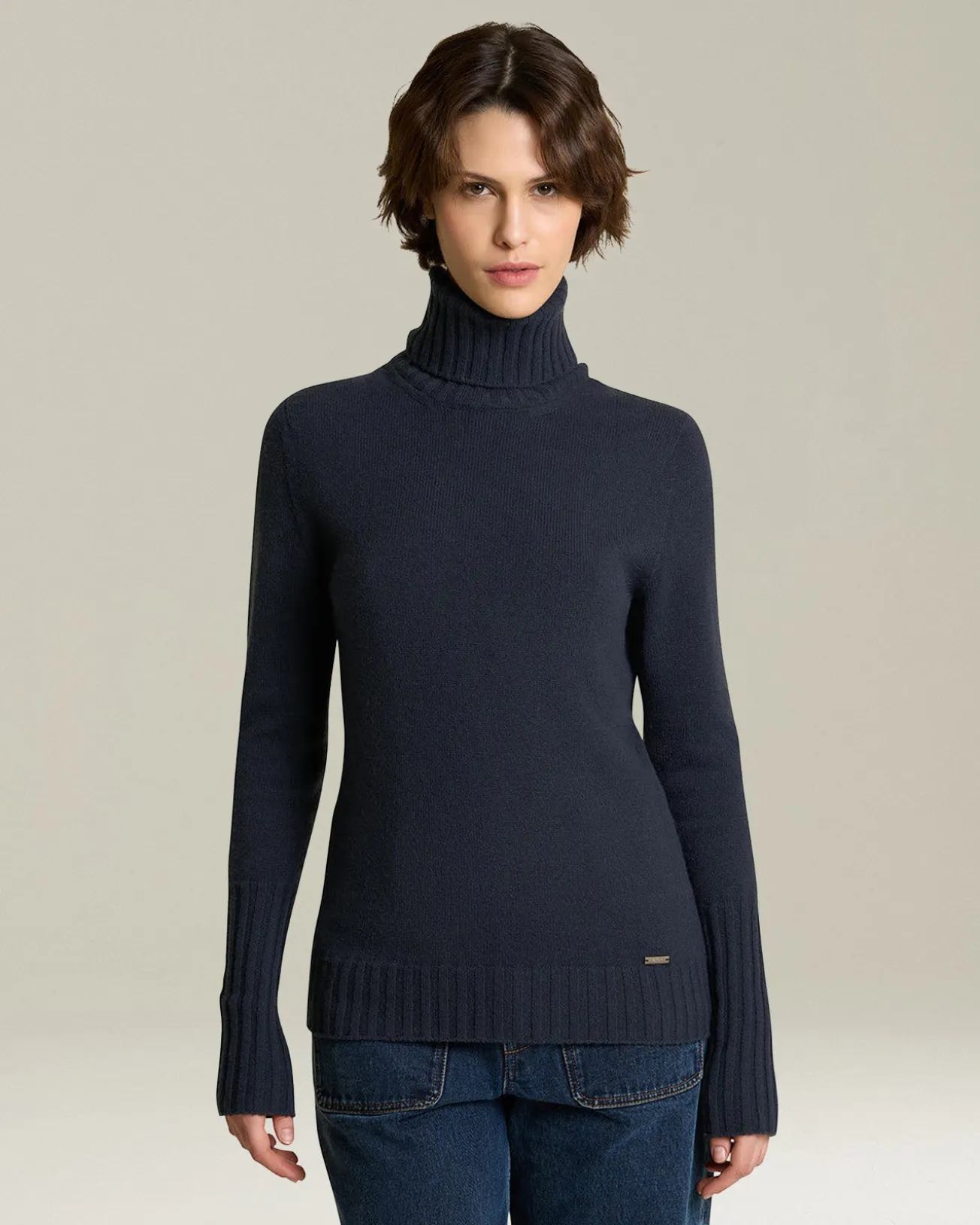CASHMERE POLO NECK JUMPER