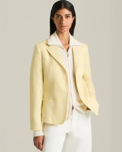 CASHMERE, SILK AND VISCOSE KNIT BOMBER JACKET