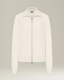 CASHMERE, SILK AND VISCOSE KNIT BOMBER JACKET