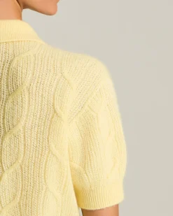 CASHMERE, SILK AND VISCOSE KNIT POLO SHIRT