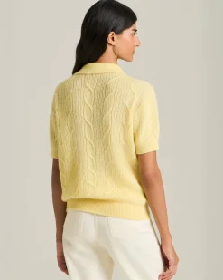 CASHMERE, SILK AND VISCOSE KNIT POLO SHIRT