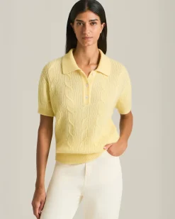 CASHMERE, SILK AND VISCOSE KNIT POLO SHIRT