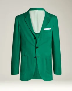 CASHMERE SINGLE-BREASTED JACKET IN GREEN
