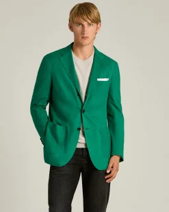 CASHMERE SINGLE-BREASTED JACKET IN GREEN