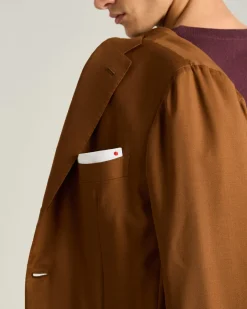 CASHMERE SINGLE-BREASTED JACKET IN BROWN
