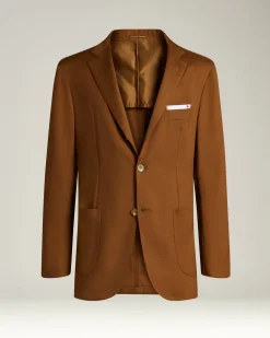 CASHMERE SINGLE-BREASTED JACKET IN BROWN