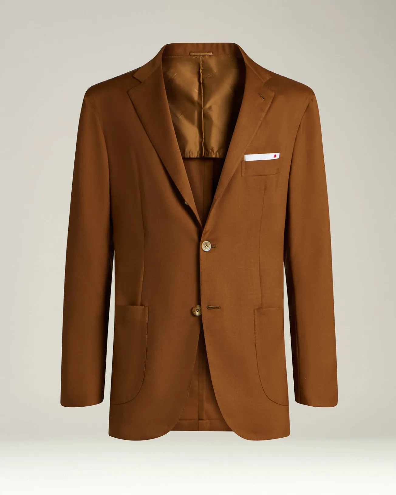 CASHMERE SINGLE-BREASTED JACKET IN BROWN