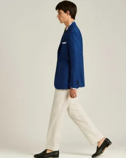 CASHMERE SINGLE-BREASTED JACKET IN BLUE