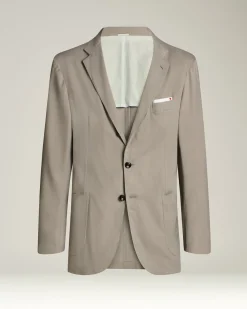 CASHMERE SINGLE-BREASTED JACKET IN MEDIUM GREY
