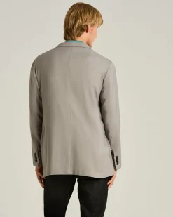 CASHMERE SINGLE-BREASTED JACKET IN MEDIUM GREY