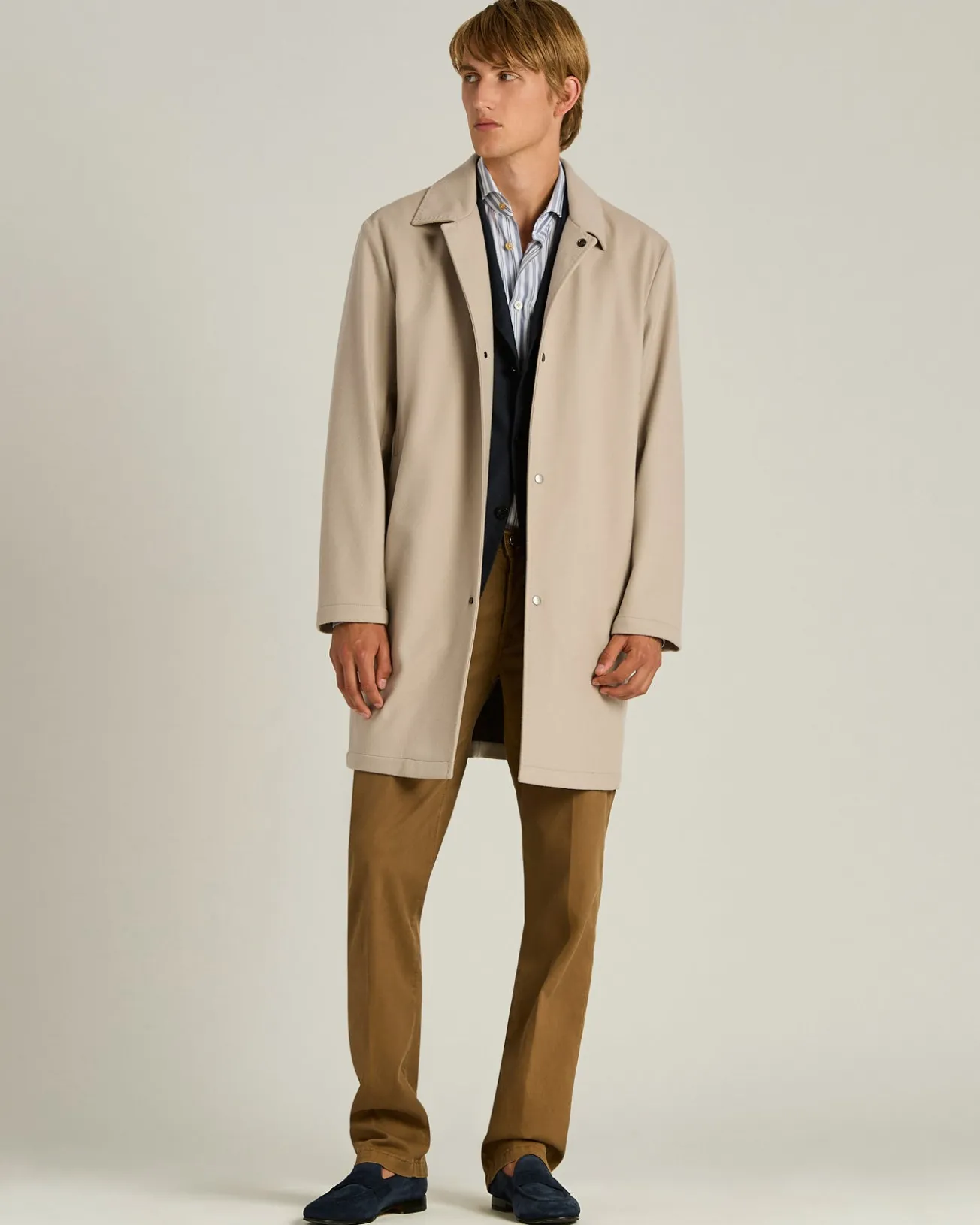 CASHMERE TRENCH COAT BEIGE IN BROWN