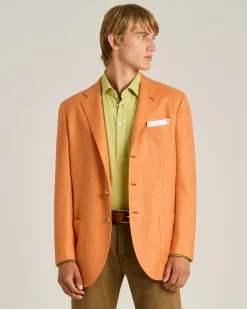 CASHMERE, WOOL, SILK AND LINEN BLEND SINGLE-BREASTED JACKET