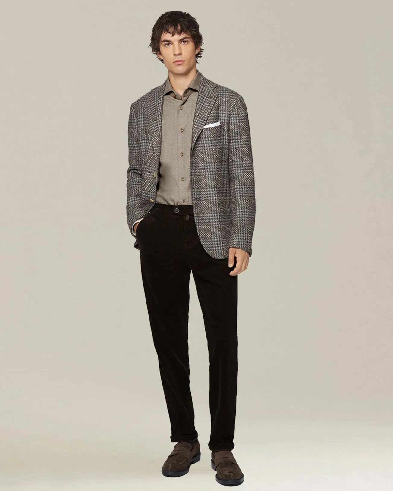 CASUAL COTTON AND CASHMERE TROUSERS