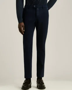 CASUAL TROUSERS IN STRETCH COTTON NAVY BLUE