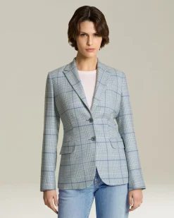 CHECKED CASHMERE BLAZER