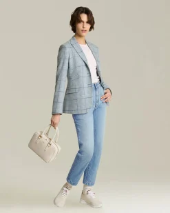 CHECKED CASHMERE BLAZER