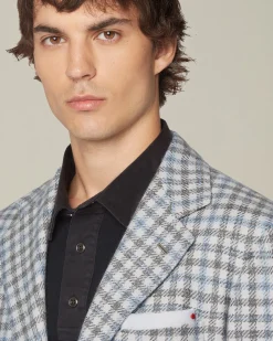 CHECKED CASHMERE BLEND BLAZER